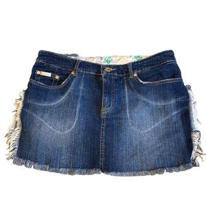 Baby Phat Split Hem Denim Mini Skirt